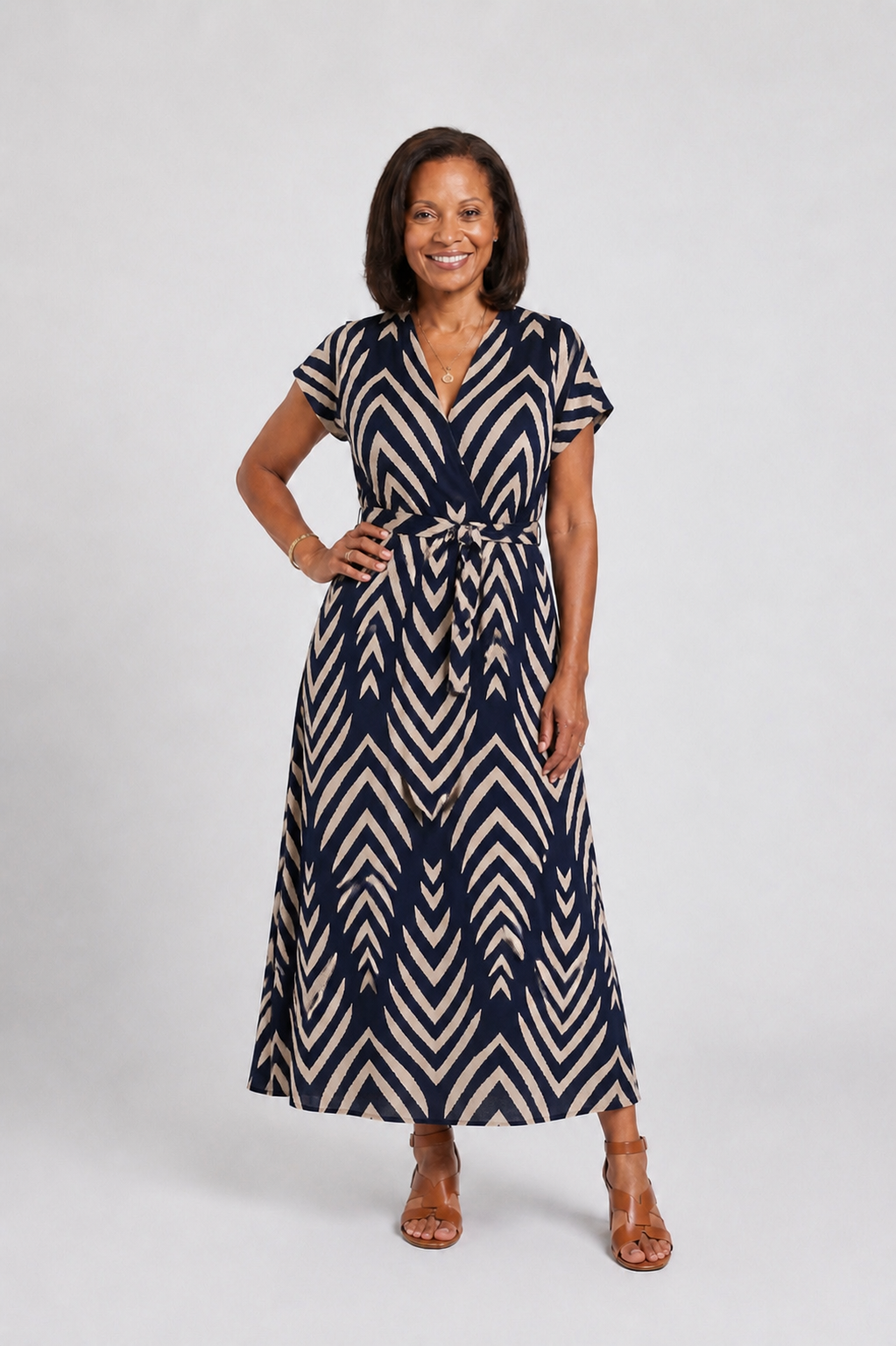 Ora | Loose Fit Patterned Midi Dress