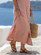 Stellan | Maxi Dress with Open Front Button