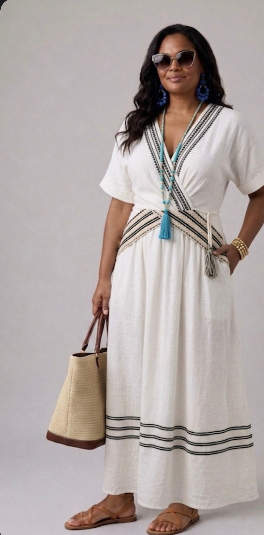 Seren | Short Sleeve V-Neck Wrap Midi Dress