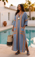 Avenor | Soft Textured V-Neck Midi Dress