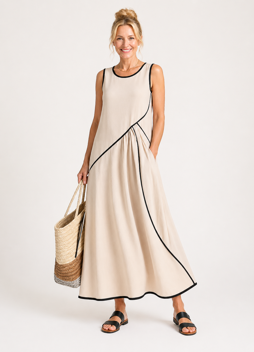 Soleia | Sleeveless round neck maxi dress