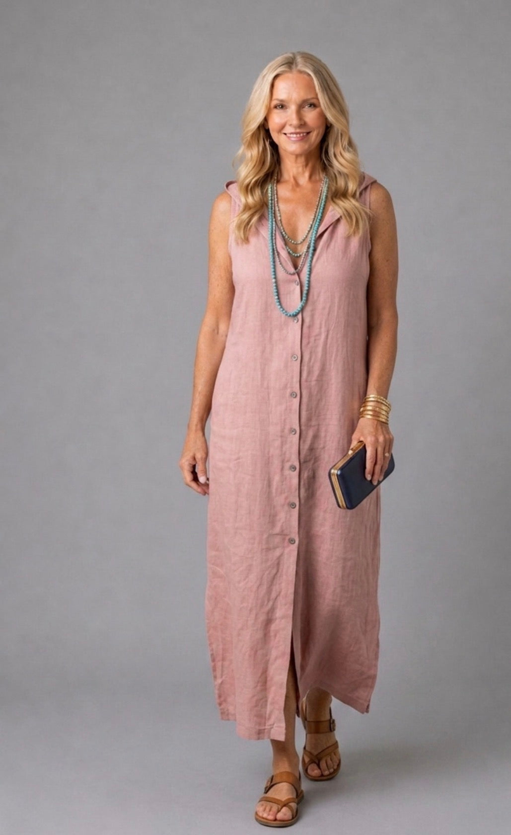 Stellan | Maxi Dress with Open Front Button