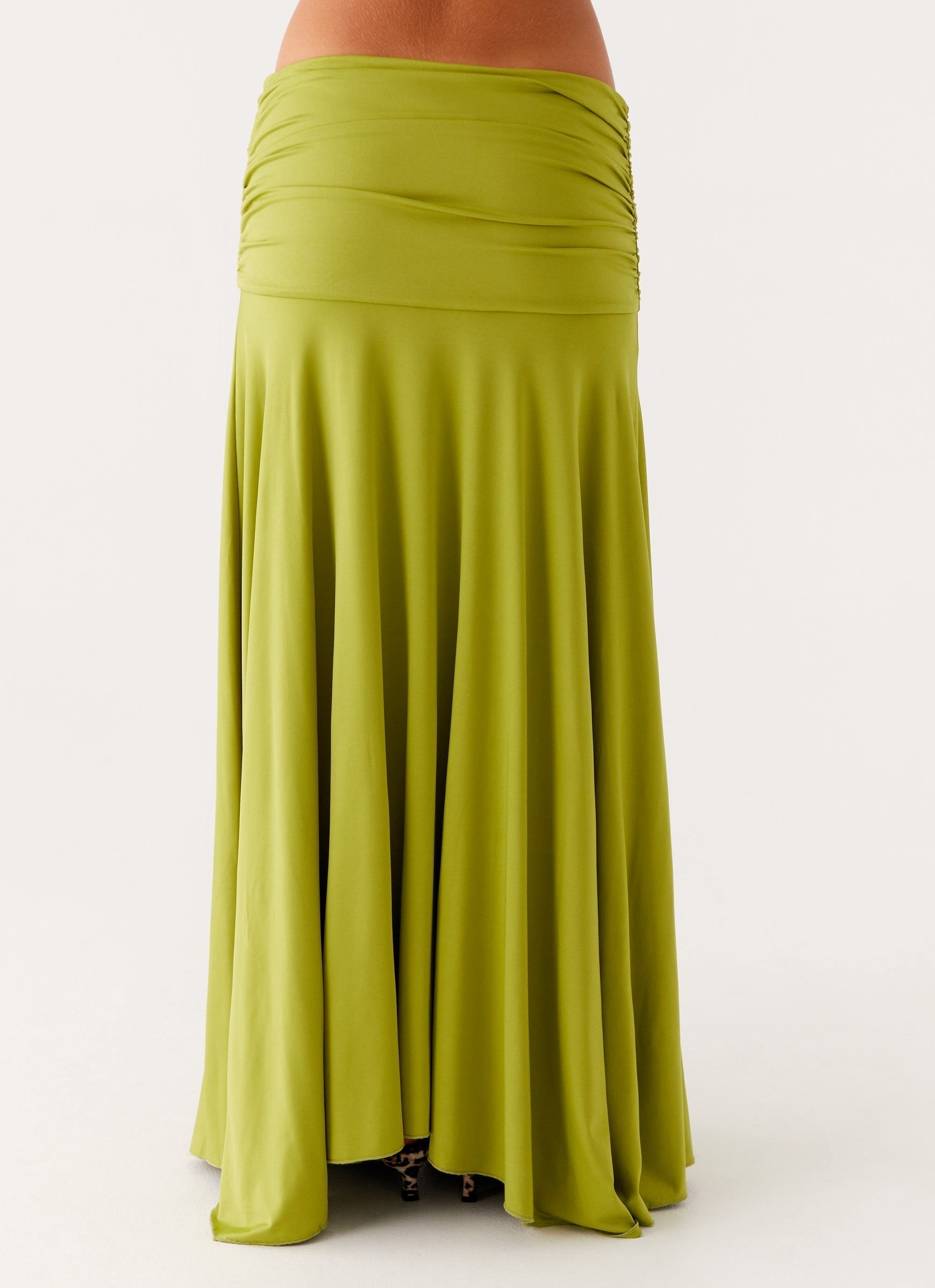 Ruched satin maxi dress