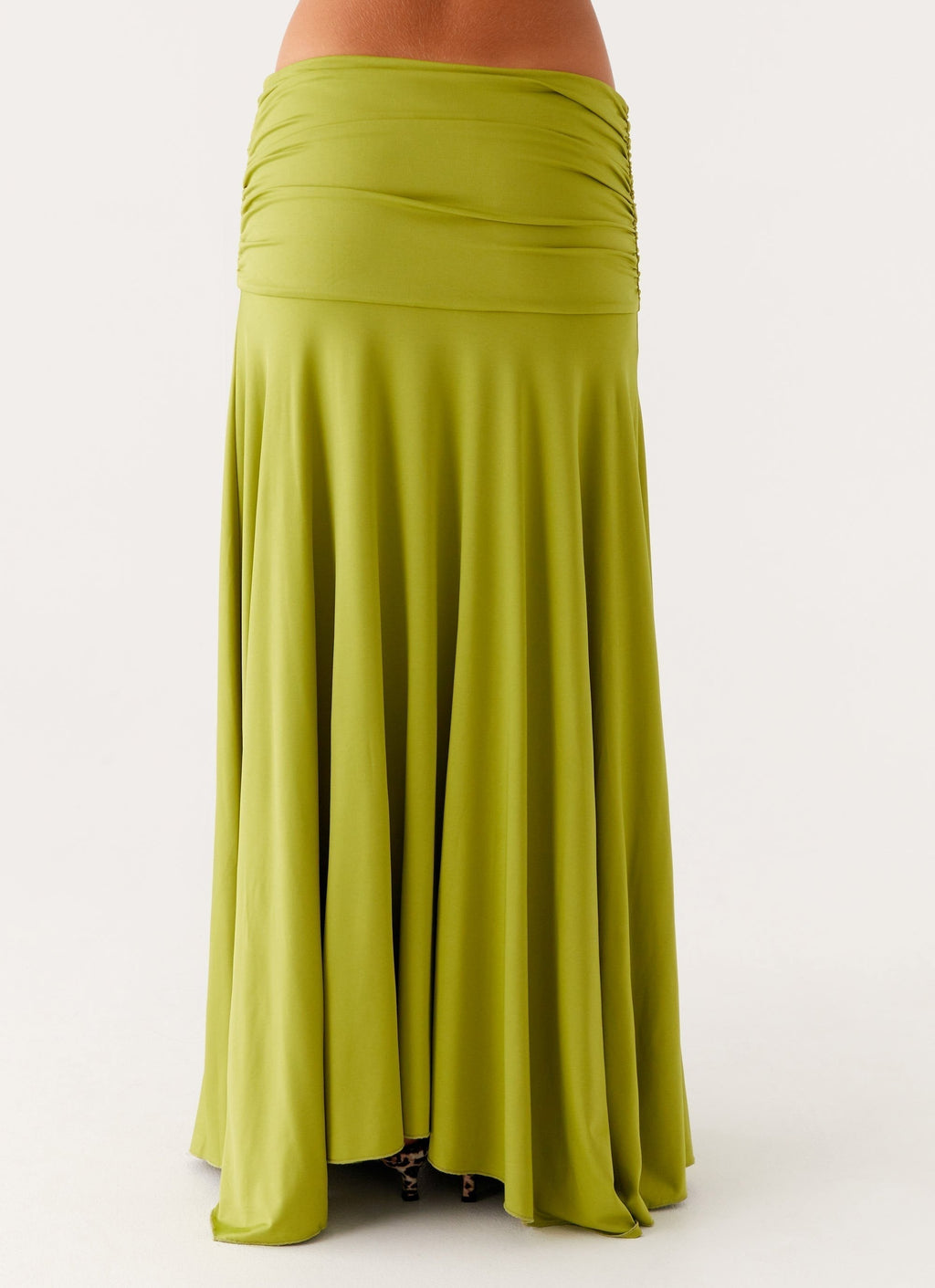 Ruched satin maxi dress