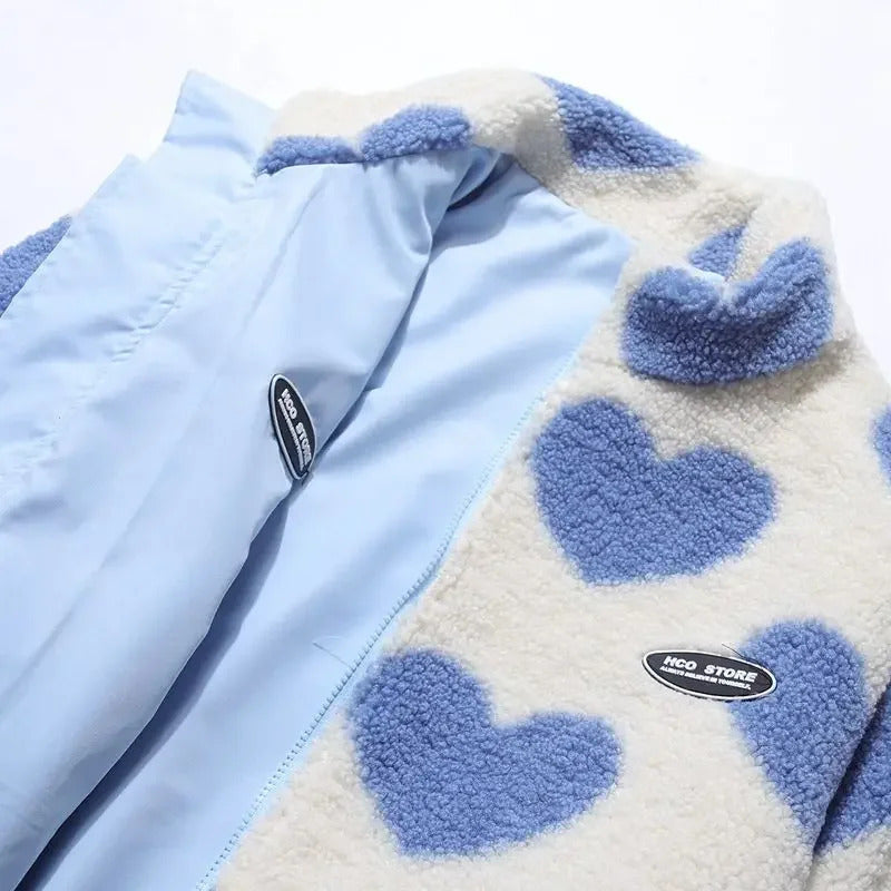 Reversible jacket with hearts