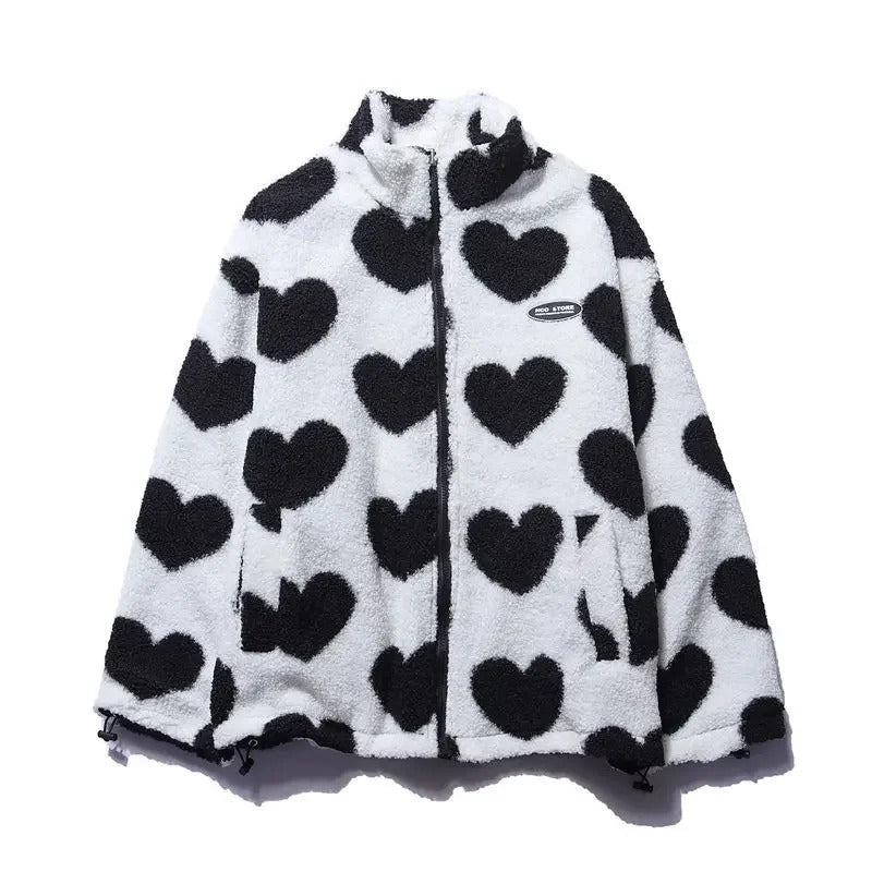 Reversible jacket with hearts