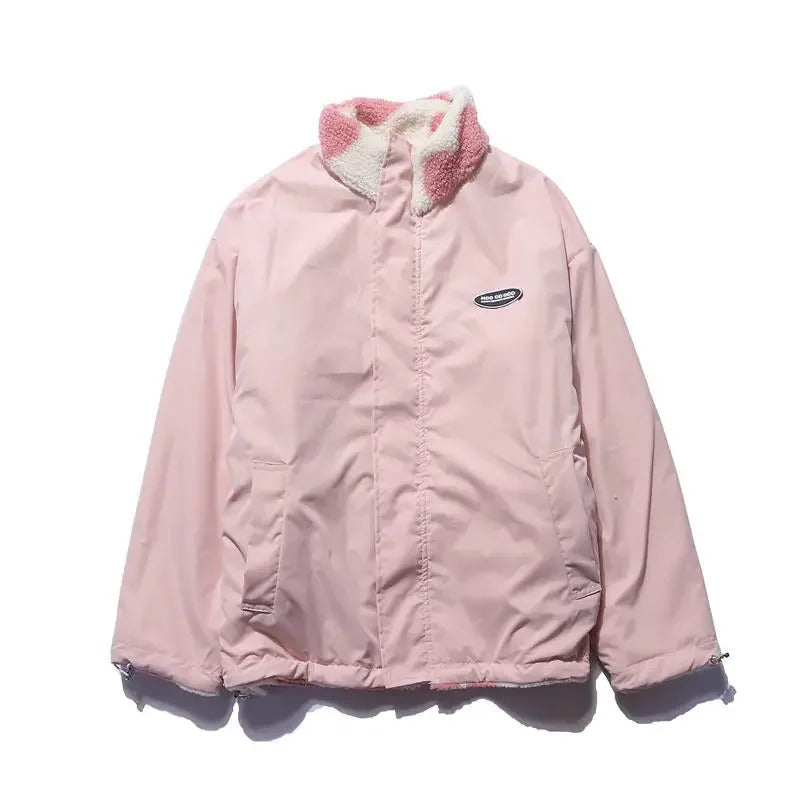 Reversible jacket with hearts