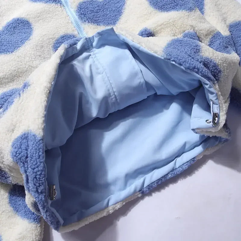 Reversible jacket with hearts