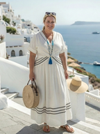 Seren | Short Sleeve V-Neck Wrap Midi Dress
