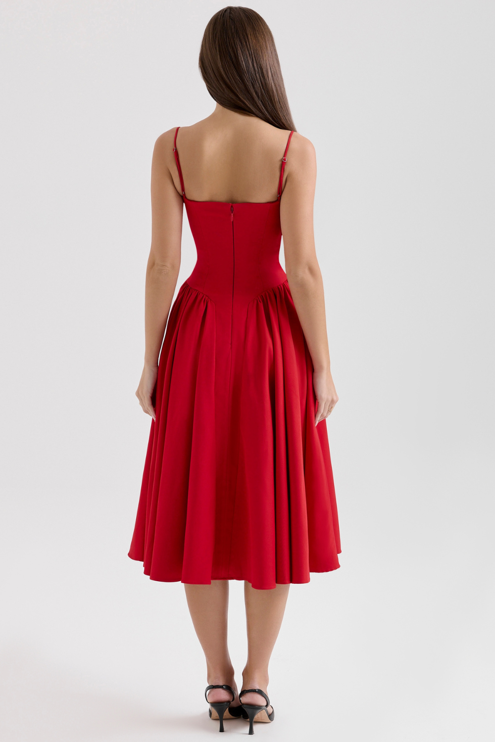 Gathered Satin Maxi Dress