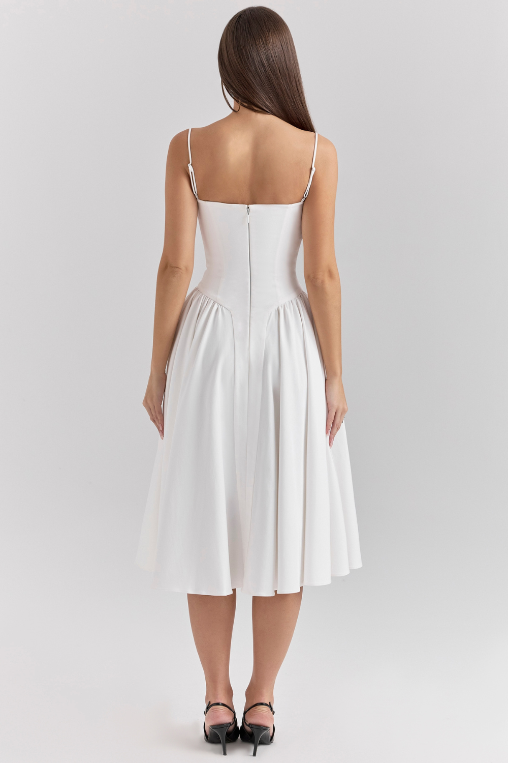 Gathered Satin Maxi Dress