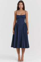 Gathered Satin Maxi Dress