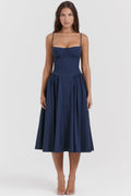 Gathered Satin Maxi Dress