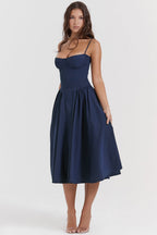 Gathered Satin Maxi Dress