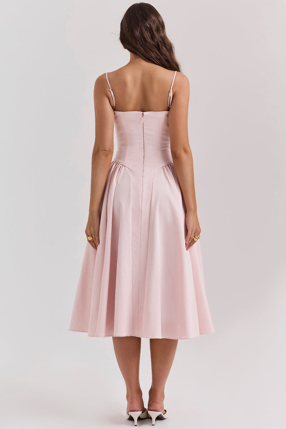 Gathered Satin Maxi Dress