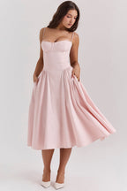 Gathered Satin Maxi Dress