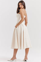 Gathered Satin Maxi Dress